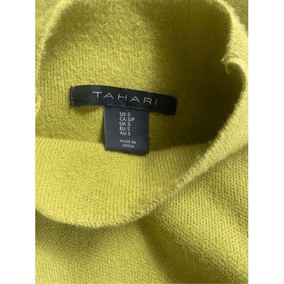 Tahari Mock Neck Sweater Sz. S Green Jeweled Buttons Holiday Party - Picture 9 of 10